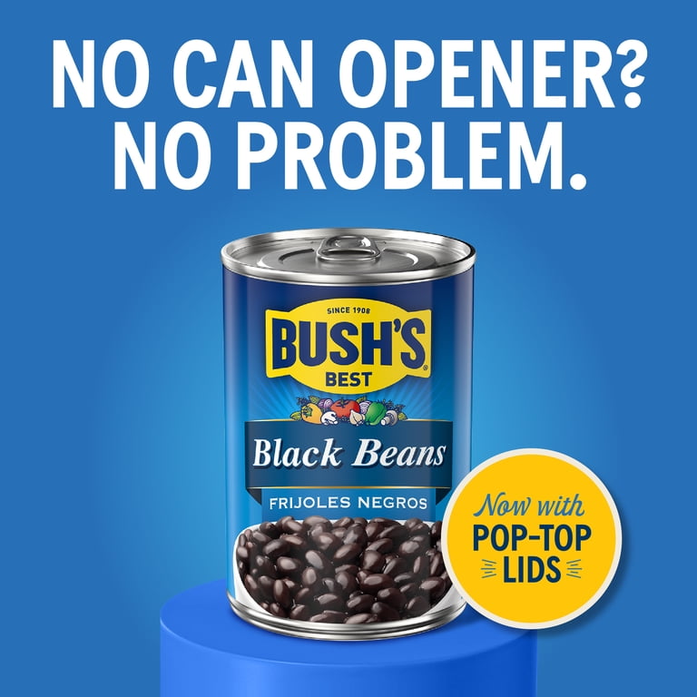 BUSH'S, Black Beans, Canned, 15 oz, Versatile, Gluten Free