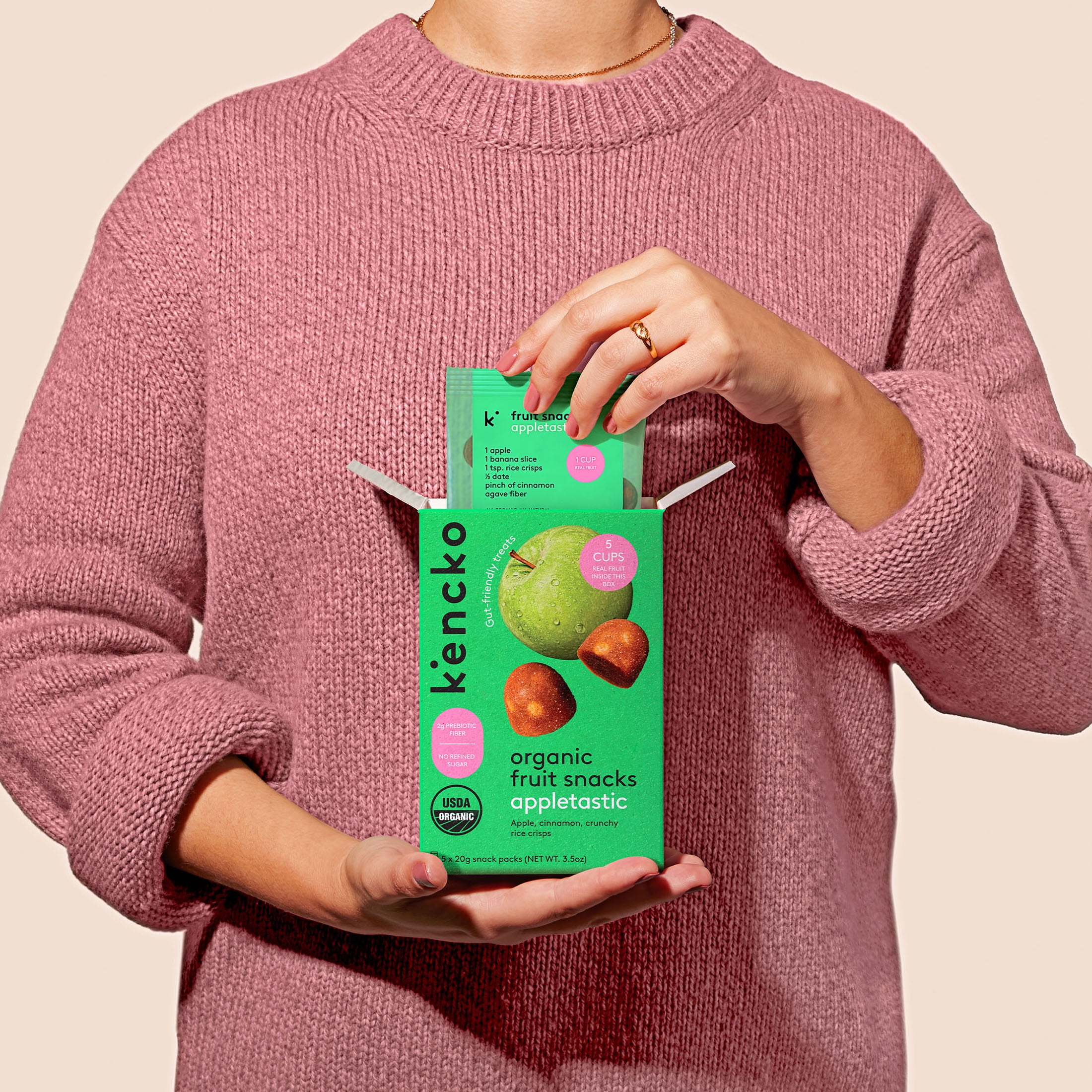 (4 pack) Kencko Appletastic Organic Fruit Snacks 3.5oz, 5 Pack