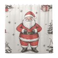 thumbnail image 2 of Yayeee Shower Curtain with Hooks 72"x72" Waterproof Fabric Bathroom Hanging Decor, Beige Christmas Santa, 2 of 5
