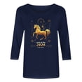 thumbnail image 6 of Jsaierl Womens 3/4 Sleeve Tops Summer Round Neck Shirts Cute Print Petite Blouses Soft Loose Fit T-shirts Top S-5XL, 6 of 6