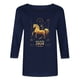 thumbnail image 5 of TaTaai Ladies 2026 New Year Graphic Print 3/4 Sleeve Blouse Round Neck Casual Top Holiday Celebration Festive Party Attire Gift, 5 of 5