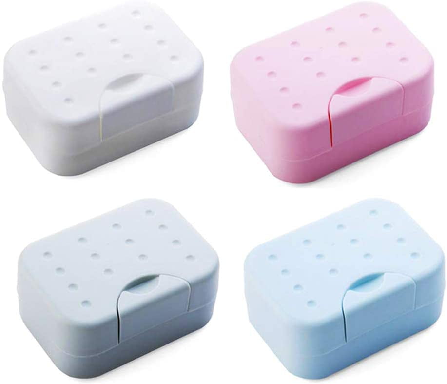 Tianlu4 Pack Travel Soap Dish,Soap Dish with Lid,Soap Dishes with Lid