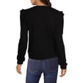 thumbnail image 2 of INC Womens Black Ruffled Embellished Stars Printed Long Sleeve Top M, 2 of 2