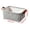 Gray, variant on COM1950s Corduroy Storage Basket with Leather Handles, Soft Fabric Organizer Bin for Home, Nursery, Makeup, Toys, and Clothes