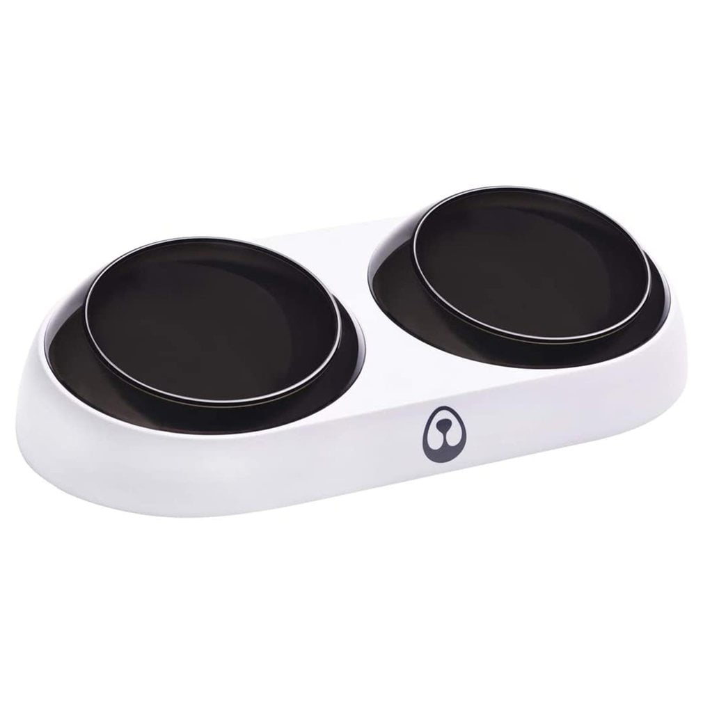 Tilted Dog Feeder Black