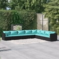thumbnail image 1 of vidaXL 8 Piece Patio Lounge Set with Cushions Poly Rattan Black, 1 of 5