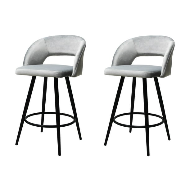 Set de 2 Bancos Mundo In BANC0903740PLATA Madera y Metal Plata