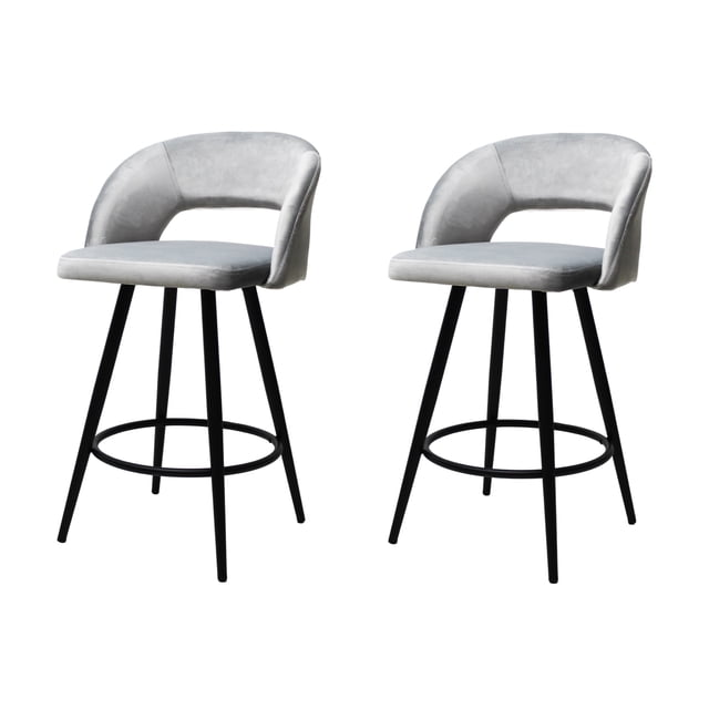 Set de 2 Bancos Mundo In BANC0903740PLATA Madera y Metal Plata