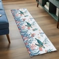 thumbnail image 3 of Turtle Coastal 2'x6' Runner Rugs for Hallway Kitchen Bedside Non Slip, Summer Beach Ocean Shell Jellyfish Starfish Entryway Rug Runners with Rubber Backing, Long Carpet Runner for Laundry Room, 3 of 8