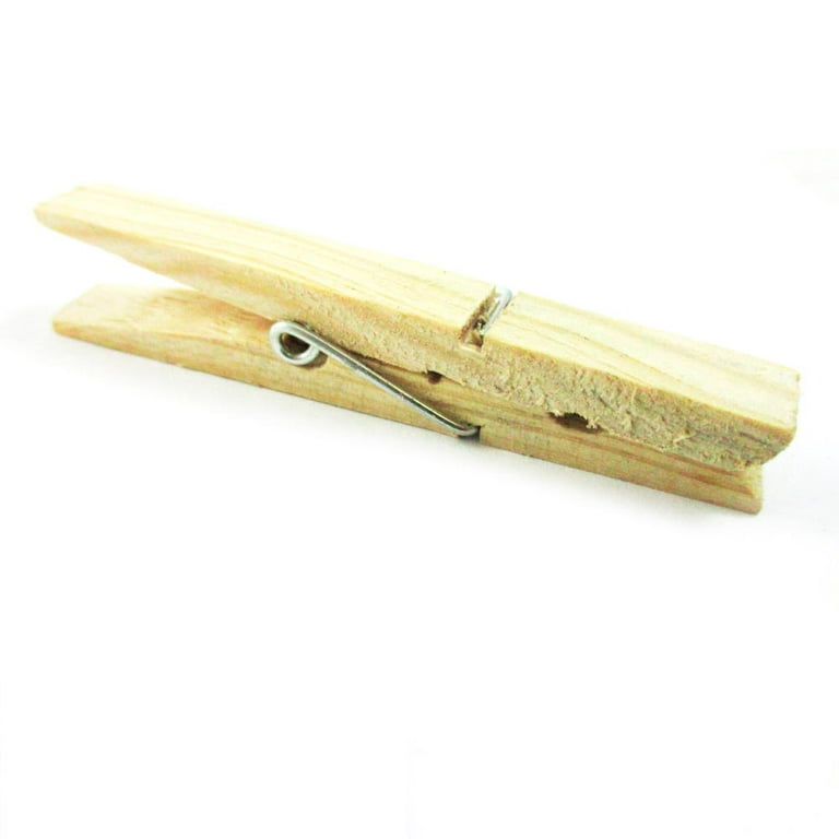 UNTIRO 2.83 inch Clothes Clips Natural Wooden Colorful Clothespins