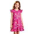 thumbnail image 2 of Angala Nightgown Holiday Dress For Girls Flutter Sleeve Crew Neck Pumpkin Print Girls Halloween Dresses, 2 of 4