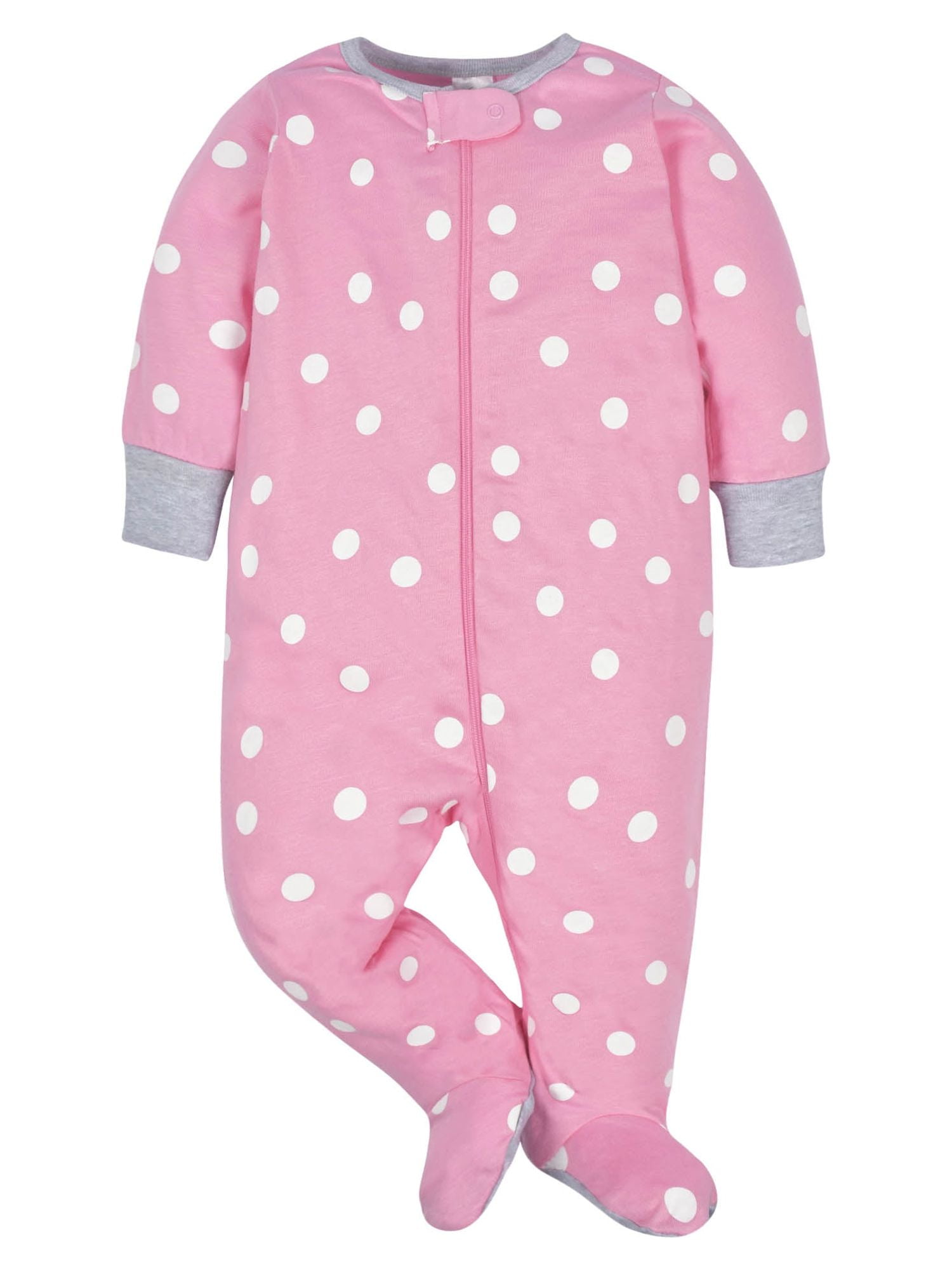 Gerber Baby Girl Sleep 'n Play Footed Pajamas, 4-Pack