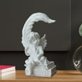 thumbnail image 6 of deevoka Cherub Figurines Craft Memorial Figure with Leaves Angel Statue for Bedroom Home right, 6 of 9
