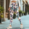 thumbnail image 4 of Renewold Colorful Tie-dye Love Butterfly Yoga Leggings with Pockets for Women Thick Exercise Yoga Pants High Waisted Soft Slim Ankle Pants Printed Leggings 4 Way Stretch Leggings, XL, 4 of 8
