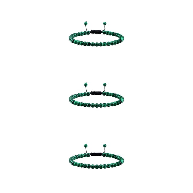 Minnieouse Cuentas De Piedra Natural Hechas A Mano Con Longitud Ajustable De Piedra Natural Regalos Pavo Real Verde Type1 NO1