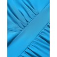thumbnail image 7 of Plus Size Blue Day Solid Cross Deep V-Neck A-Line Maxi Dress Loose Casual Flowy Everyday Wear, 7 of 7