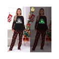 thumbnail image 3 of Argulvti Halloween Pajamas for Family Glow In The Dark Castle Print Long Sleeve Tops + Pants Set Fall Sleepwear, 3 of 7