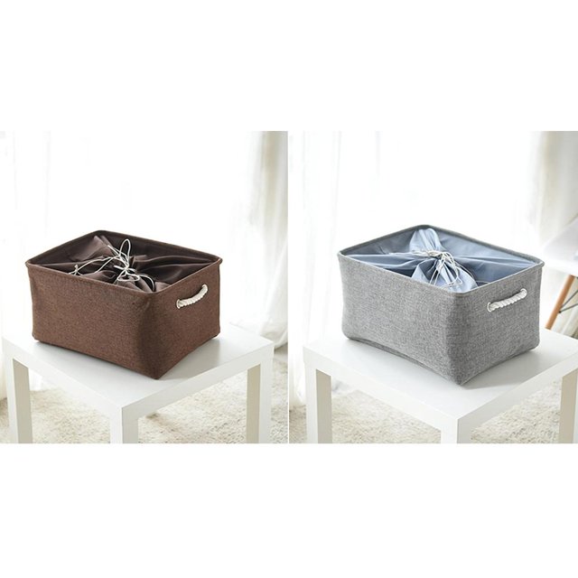 Paquete de 2 cestas de lavandería rústicas de color gris y , bolsa de almacenamiento de ropa, organizador de contenedores, a prueba de agua y polv Macarena Cesta de almacenamiento plegable