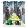 thumbnail image 2 of Swag Curtains Valances for Windows, Funny Elephants Bubbles Short Kitchen Window Curtains Over Sink, Gray Blue Cafe Curtains Panel Set Of 2,Rod Pocket, 45 Inches Length, 2 of 8