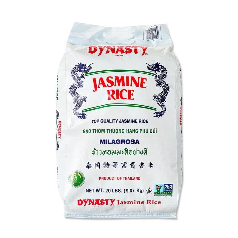 3 pack) Dynasty Jasmine Rice, 20 lb bag, (Pack of 1), Allergens
