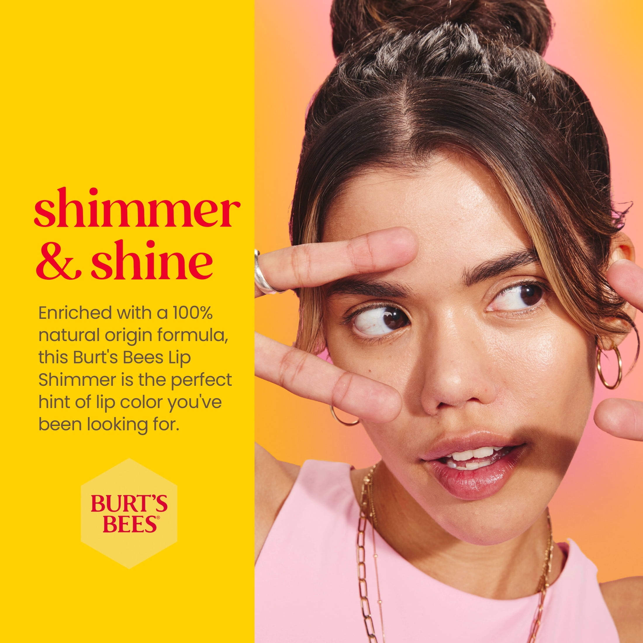 (6 pack) Burt's Bees Peony Lip Shimmer, 1-Pack, 0.09 oz.