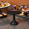 thumbnail image 2 of 3-PCS Black Cake Stand Set (8"/10"/12" Plate) for 6-10 Inch Cakes, Perfect Dessert Table Display Set, Cupcake&Cake Stands for Halloween, Black and Gold Party Decorations (Metal), 2 of 12