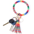 thumbnail image 3 of Key Holder for Wrist Key Bracelet Keychain PU Leather Big O Key Ring with Tassel, 3 of 4