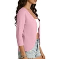 thumbnail image 3 of LIaqionyy Cropped Cardigan for Womens Open Front Summer Lightweight Cover up Dresses 3/4 Sleeve Cardigans, 3 of 7