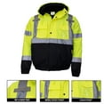thumbnail image 4 of Men's ANSI Class 3 High Visibility Bomber Safety Jacket, Waterproof - Lime / Large, 4 of 7