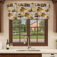 thumbnail image 6 of 2 Pack Valances for Window, Construction Truck Short Curtains for Kitchen Bedroom Living Room, Cartoon Grips and Bulldozers Beige Rod Pocket Small Window Treatment Valance Drapes 60 x 18 Inch, 6 of 8