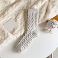 thumbnail image 2 of Fgnfyis Women's Wool Socks Winter Warm Socks Thick Knit Wool Soft Casual Crew Socks for Women Comfortable and Cozy Light Gray One Size, 2 of 3