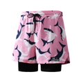 thumbnail image 4 of MYAOYI Mens Shorts Quick Dry 2 in 1 Running Shorts Printed Swim Trunks with Pockets, 4 of 6