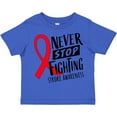 thumbnail image 3 of Inktastic Never Stop Fighting Stroke Awareness Red Ribbon Boys or Girls Toddler T-Shirt, 3 of 5