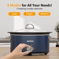 thumbnail image 4 of 3QT Compact Slow Cooker & Food Warmer with 3 Temperature Settings, Removable Ceramic Pot, Dishwasher-Safe Glass Lid, Stainless Steel - Available in Black, Silver, and Blue, 4 of 9