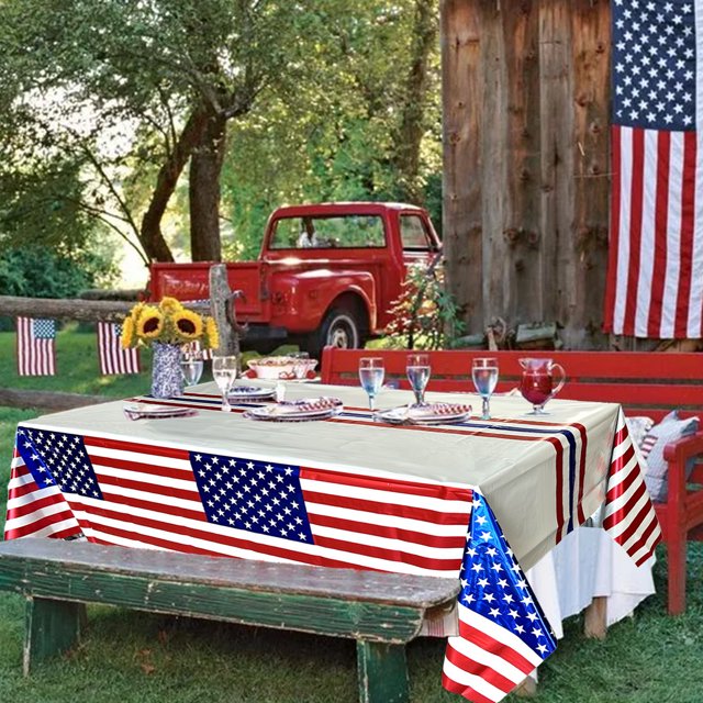 Tricolor Flag Tablecloth, Patriotic Independence Day Banner, 60x80 Inches, Polyester Material, for Outdoor Events, Decorative Backdrop, Wedding Party, Holiday Celebrations, Commemorative, Ihhxbs