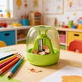 thumbnail image 1 of Manual Pencil Sharpener Portable for Kids, Gaqring Compact Mini Sharpener with Large Capacity Bin, Durable Alloy Steel Blade for Classroom Homework Supplies, Green, 1 of 6