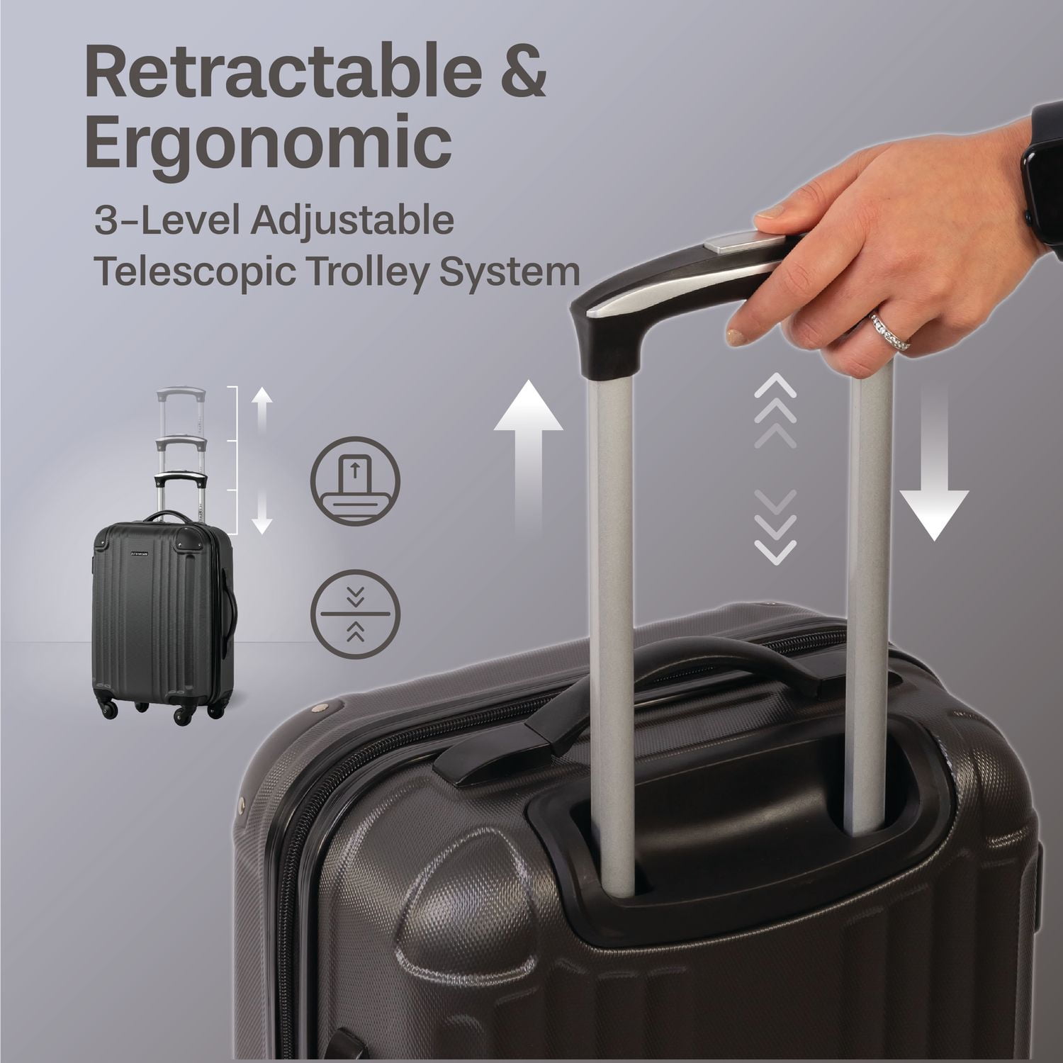 Valise de Cabine rigide à roulettes de 20-po de Jetstream Bagage à main