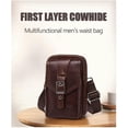 thumbnail image 3 of Mens Leather Casual Hanging Buckle Mobile Phone Waist Bag, 3 of 11