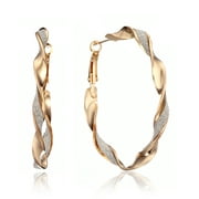 Women Jewellery Large Twisted Infinity Large Big Round Hoop Earrings Gm150 , Size: 2 inches , Color: Paint Matte Gold