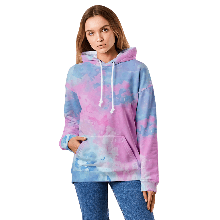Tie Dyed Hoodie Tie Dye Print Hoodies Long Sleeves Fashion
