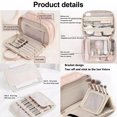 thumbnail image 3 of Multi-Compartment Toiletry Cosmetics Bag, Large Travel Toiletry Case with Detachable Brush Separator & Multiple Compartments, Stylish PU Leather Beauty Bag, 3 of 7