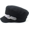 thumbnail image 3 of YooGuoGuo Womens Bling Rhinestone Newsboy Fiddler Cap Casual Black Baker Boy Hats with Chain for Fashion Ladies, 3 of 7
