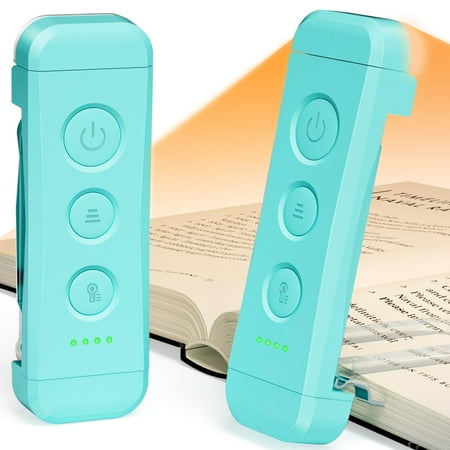 Glocusent USB Rechargeable Book Light for Reading in Bed, Portable Clip-on LED Reading Light, 3 Amber Colors & 5 Brightness Dimmable, Compact & Long Lasting, Perfect Gift for Book Lovers, Kids