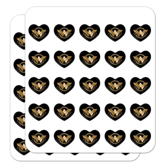Wonder Woman Movie Golden Lasso Logo Heart Shaped Planner Calendar Scrapbook Craft Stickers