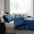 thumbnail image 6 of Virtu 3-Piece Duvet Cover Set, Soft Prewashed Bedding Set California King with Pillow Shams, Navy, 6 of 8