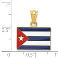 thumbnail image 4 of 14k Yellow Gold Enameled Cuba Flag Pendant Charm, 4 of 4