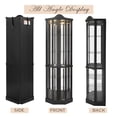 thumbnail image 4 of Curio Cabinet 72" Lighted Glass Corner Cabinet, Corner Display Cabinet with 6 Adjustable Glass Shelves Vintage, Curio Display China Cabinet Light Bulb Included, 4 of 12