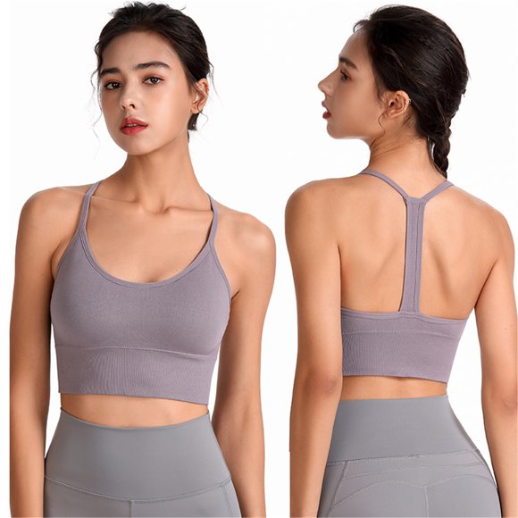 Aboser Soutiens-gorge de Sport Lisses pour Femmes, Séchage Rapide, Soutiens-Gorges Légers Rembourrées, Maintien Élevé, Brassière Longue de Yoga pour Filles, Sans Armatures, Soutiens-Gorge d'Entraînement pour le Gym