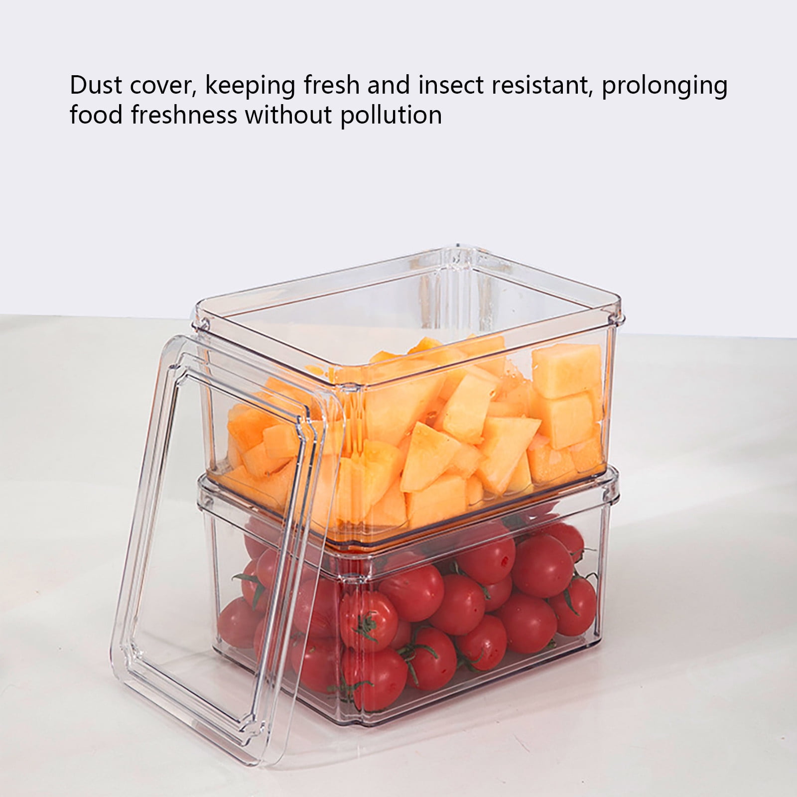 Vikakiooze 2023 Promotion on sale, Fridge Storage Containers Produce Preservation , Stackable Refrigerator Orgzer To Keep Fresh For Produce, Food, Vegetables, Meat And Fish,yogurts，Clear