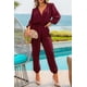 thumbnail image 5 of Mono Enterizo PRETTYGARDEN Vino Rojo Cuello en V Manga Larga Talle S, 5 of 7